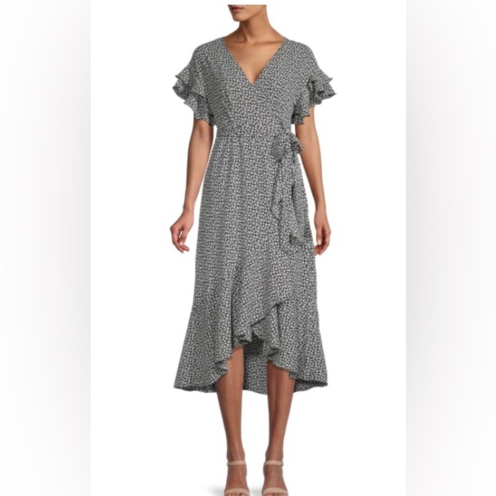 Max Studio Black and White High Low Dress